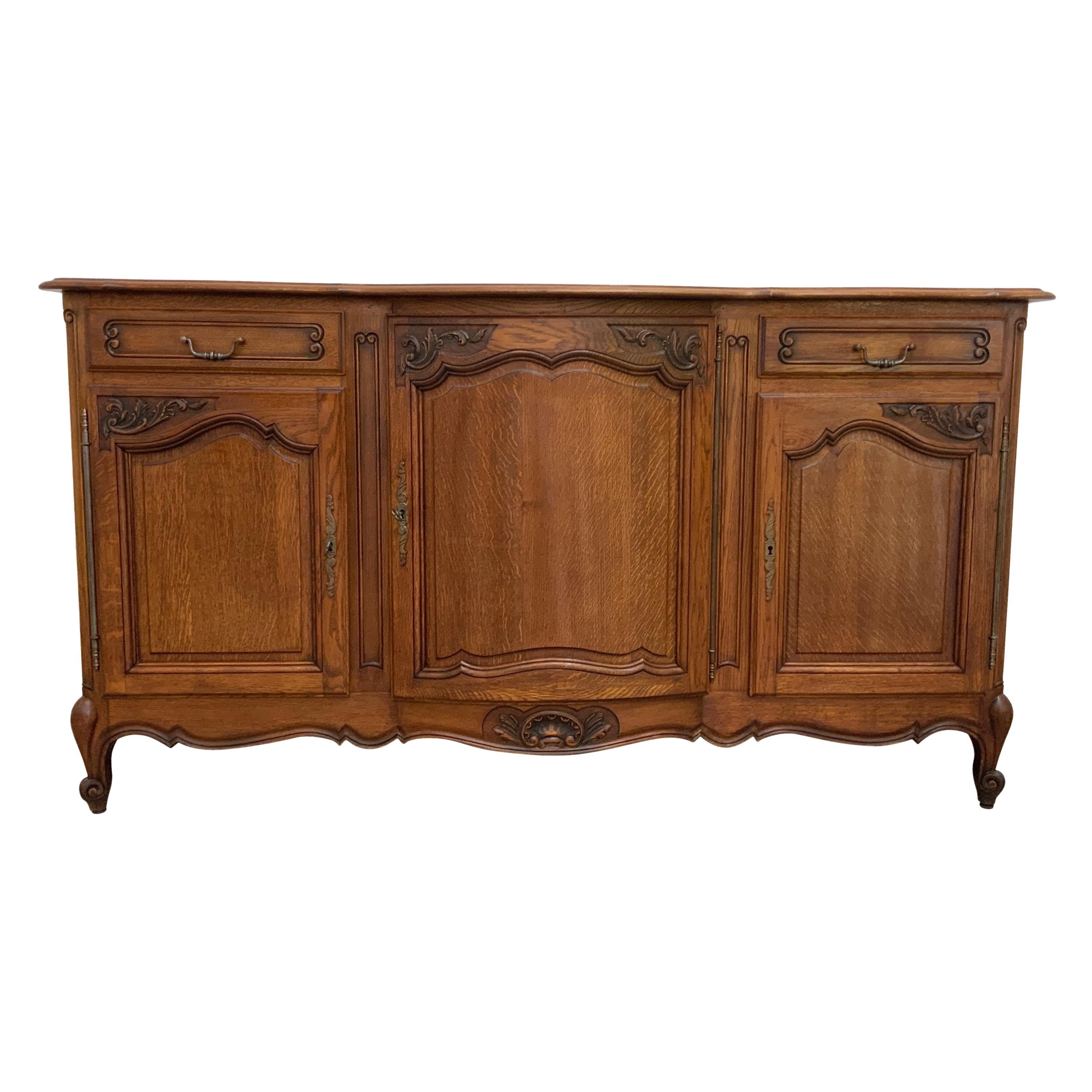 French Sideboard Louis XV Style Varnished from 20th Century