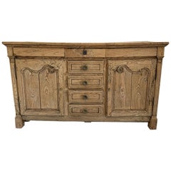 French Sideboard Provencal Style, Early 19th Century, Bleached and in Walnut