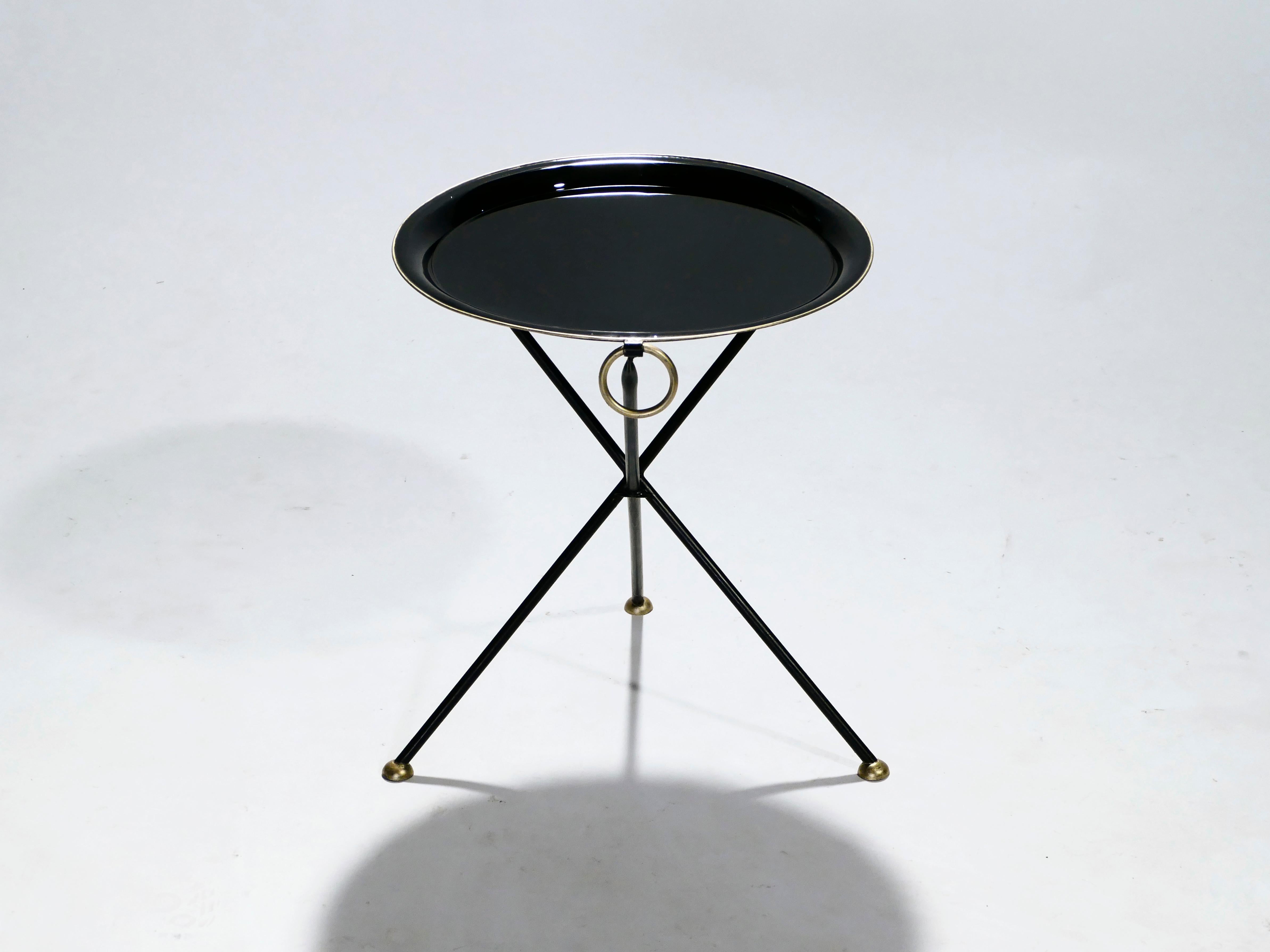 Hollywood Regency French Signed Christian Dior Folding Gueridon End Table, 1970s
