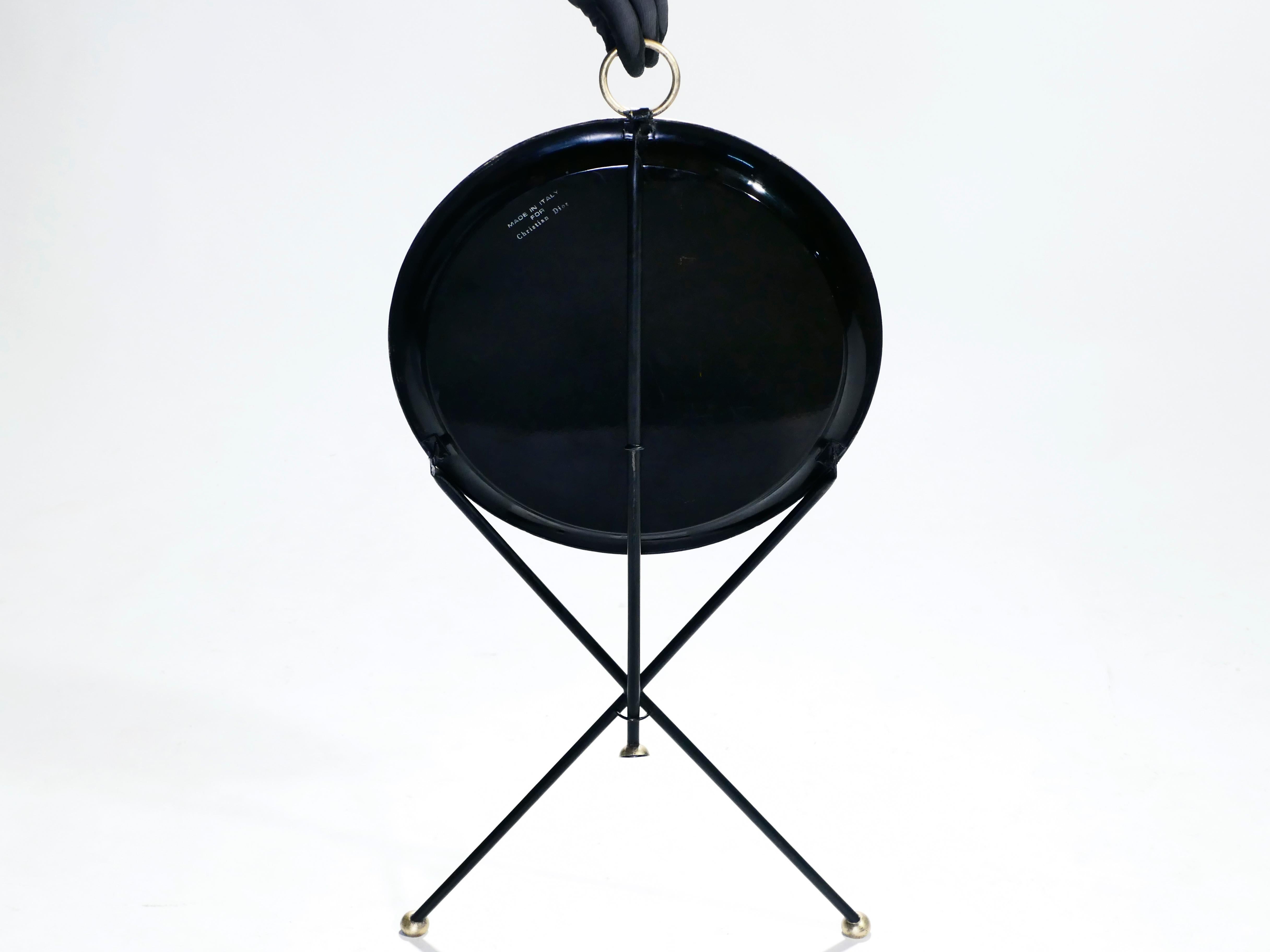 Late 20th Century French Signed Christian Dior Folding Gueridon End Table, 1970s