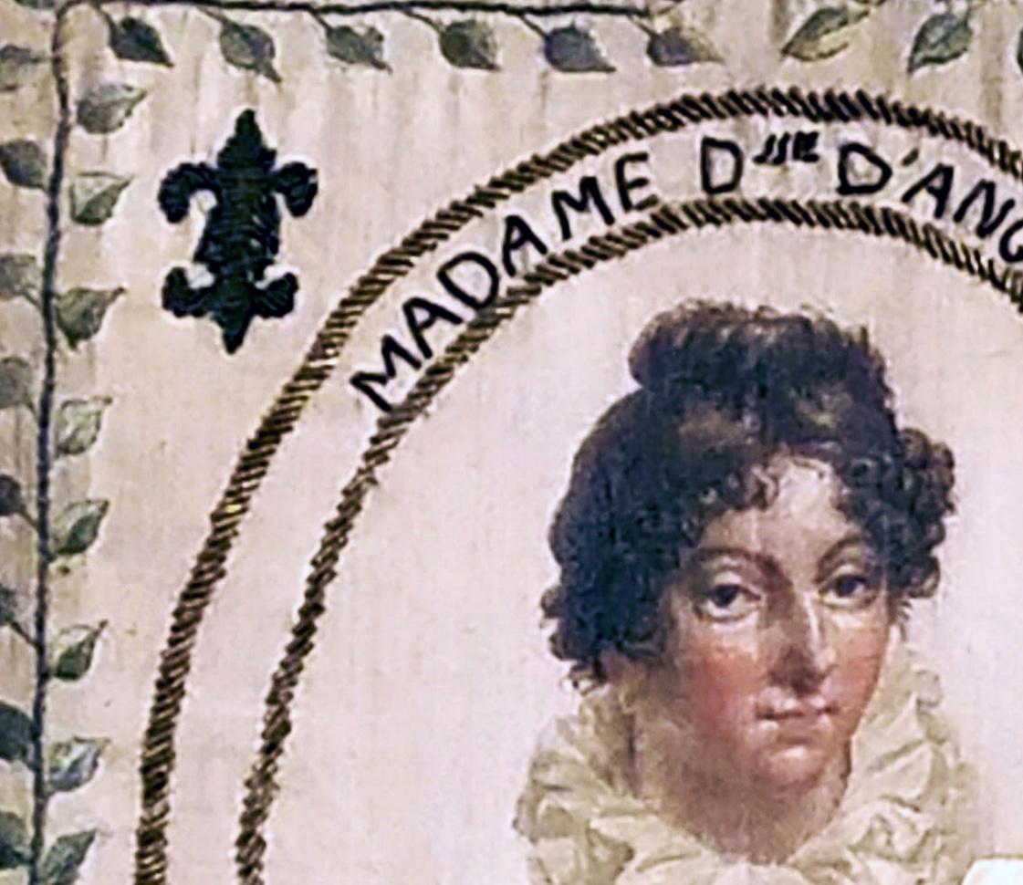 Retrato textil de seda francesa, María Teresa de Francia, hija de Luis XV Carlos X en venta