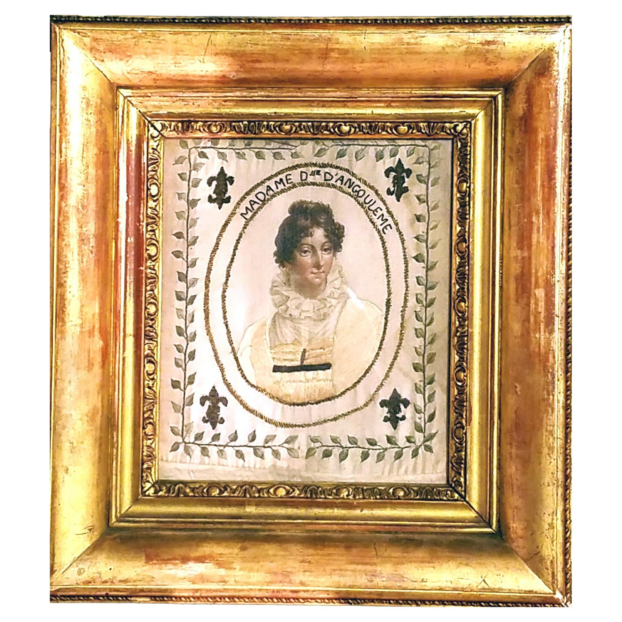Retrato textil de seda francesa, María Teresa de Francia, hija de Luis XV en venta