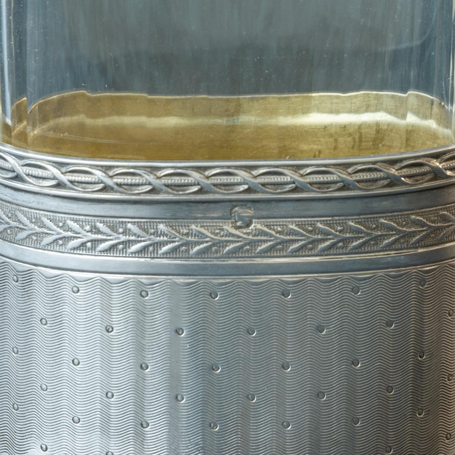 Fiaschetta francese in argento e vetro tagliato, circa 1900 in vendita 2