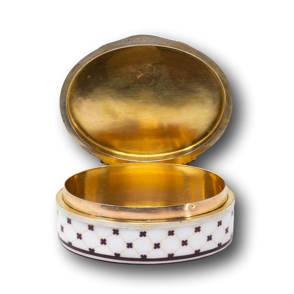 French Silver and Enamel Snuff Box Hallmarked Benjamin Wolles For Sale 5