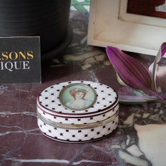 French Silver and Enamel Snuff Box Hallmarked Benjamin Wolles