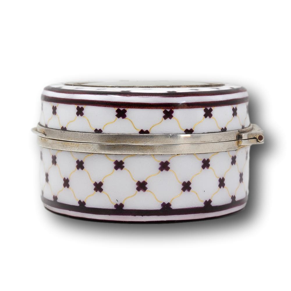 Early 20th Century French Silver and Enamel Snuff Box Hallmarked Benjamin Wolles For Sale