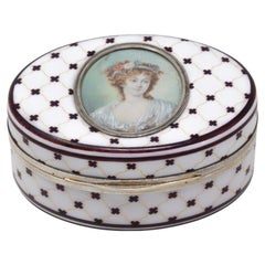 Antique French Silver and Enamel Snuff Box Hallmarked Benjamin Wolles