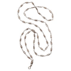 Antique French Silver and Gold Long Chain c.1870