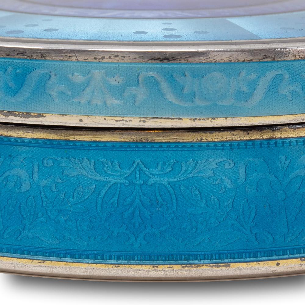French Silver and Guilloche Enamel Box 10