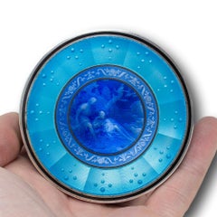 French Silver and Guilloche Enamel Box