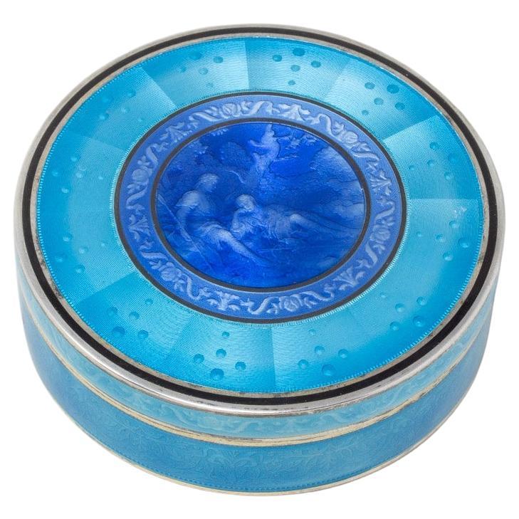 French Silver and Guilloche Enamel Box