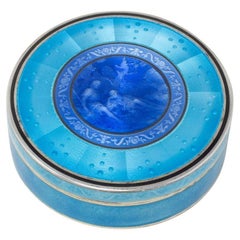 Used French Silver and Guilloche Enamel Box