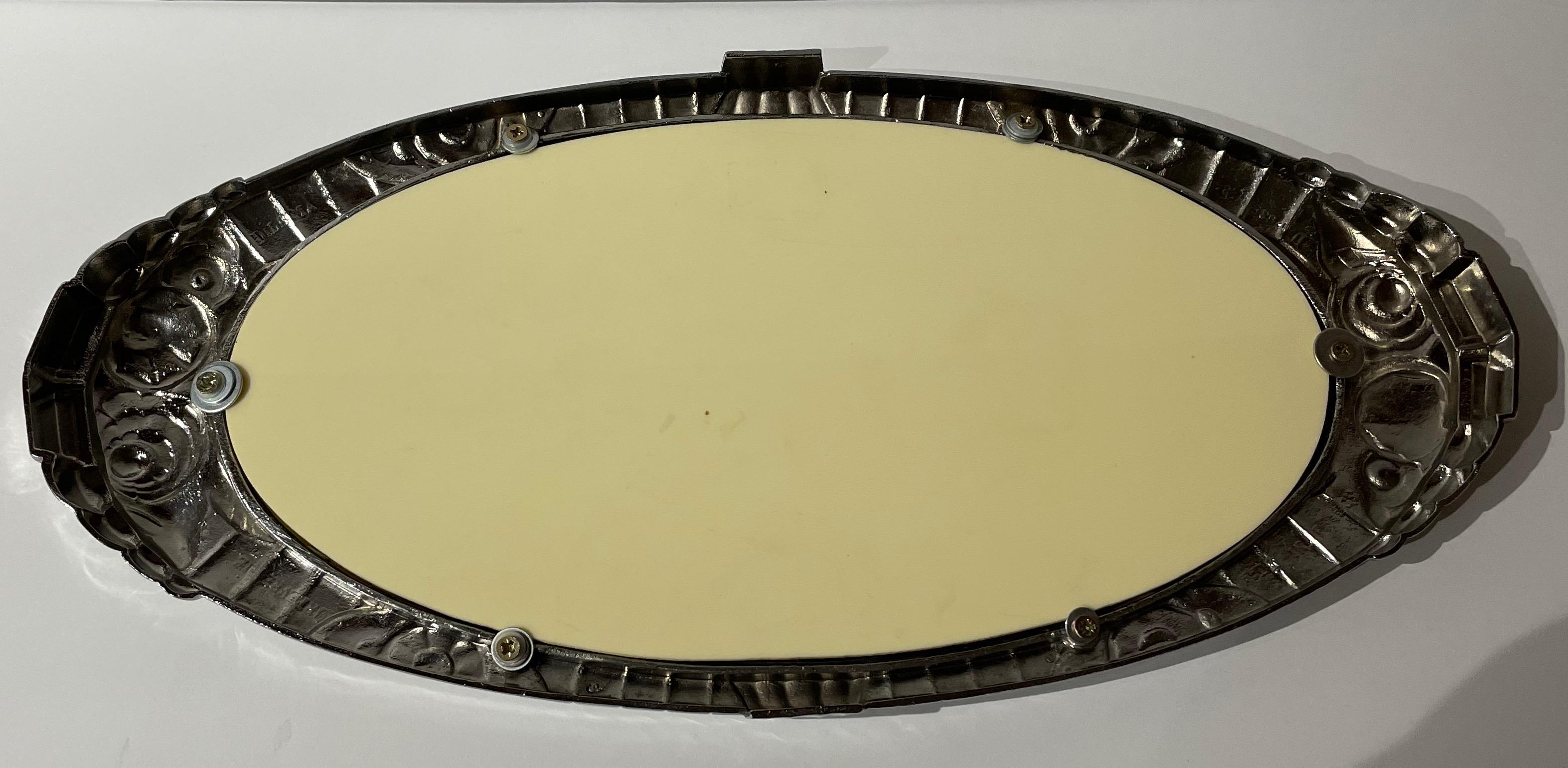 French Silver Art Deco Centerpiece and Mirrored Tray For Sale 5