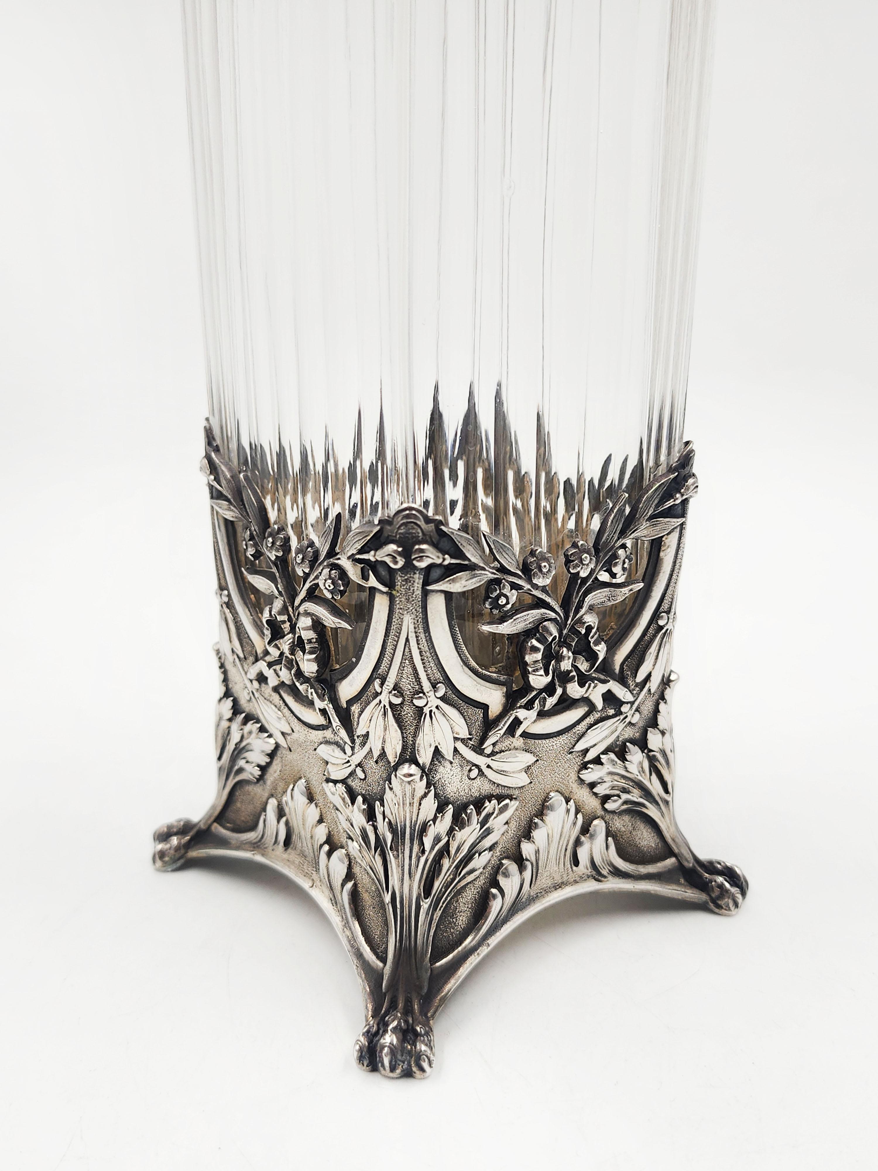 Francese Vaso francese in argento Art Nouveau in vendita