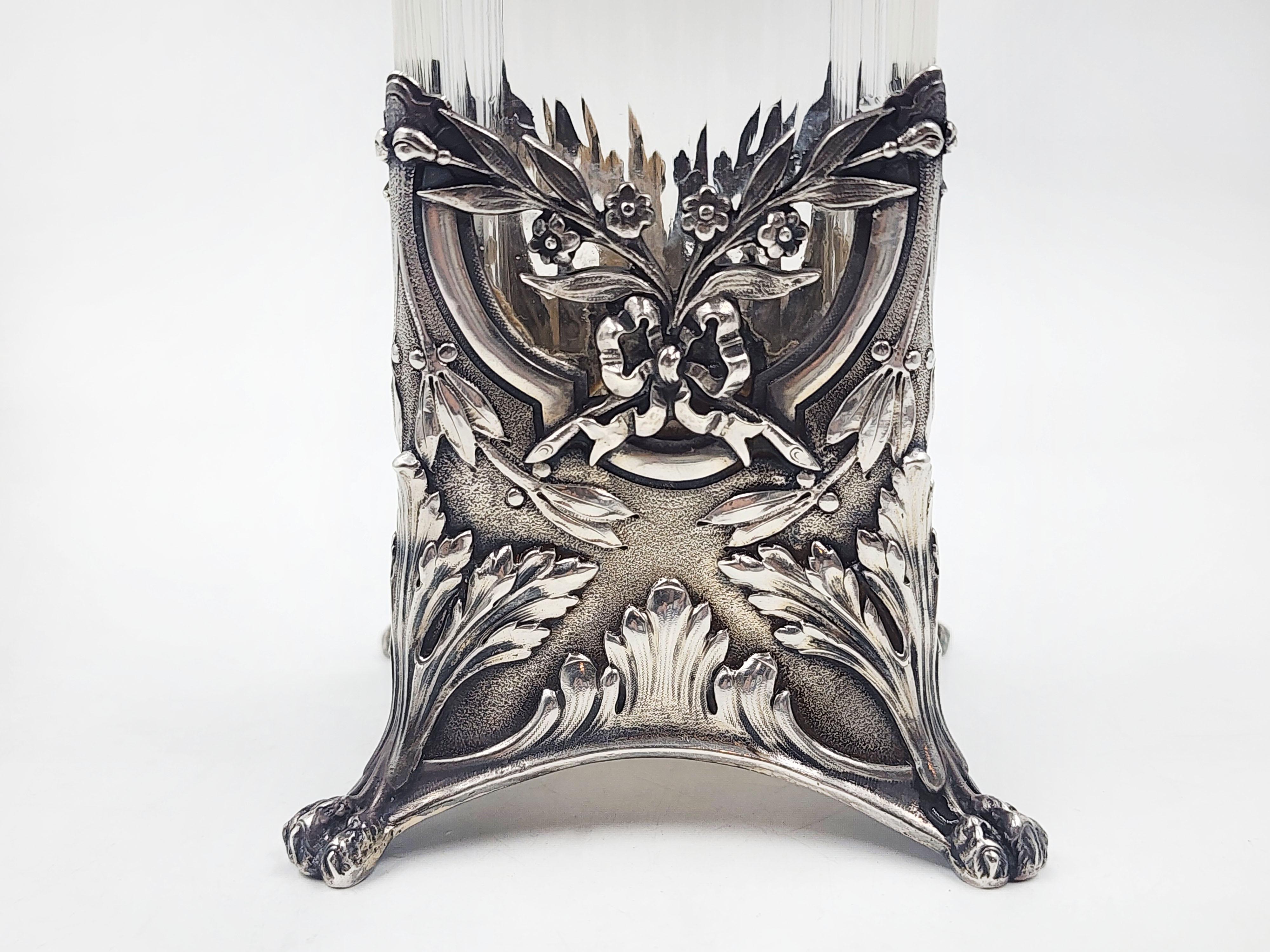 Argento 925 Vaso francese in argento Art Nouveau in vendita