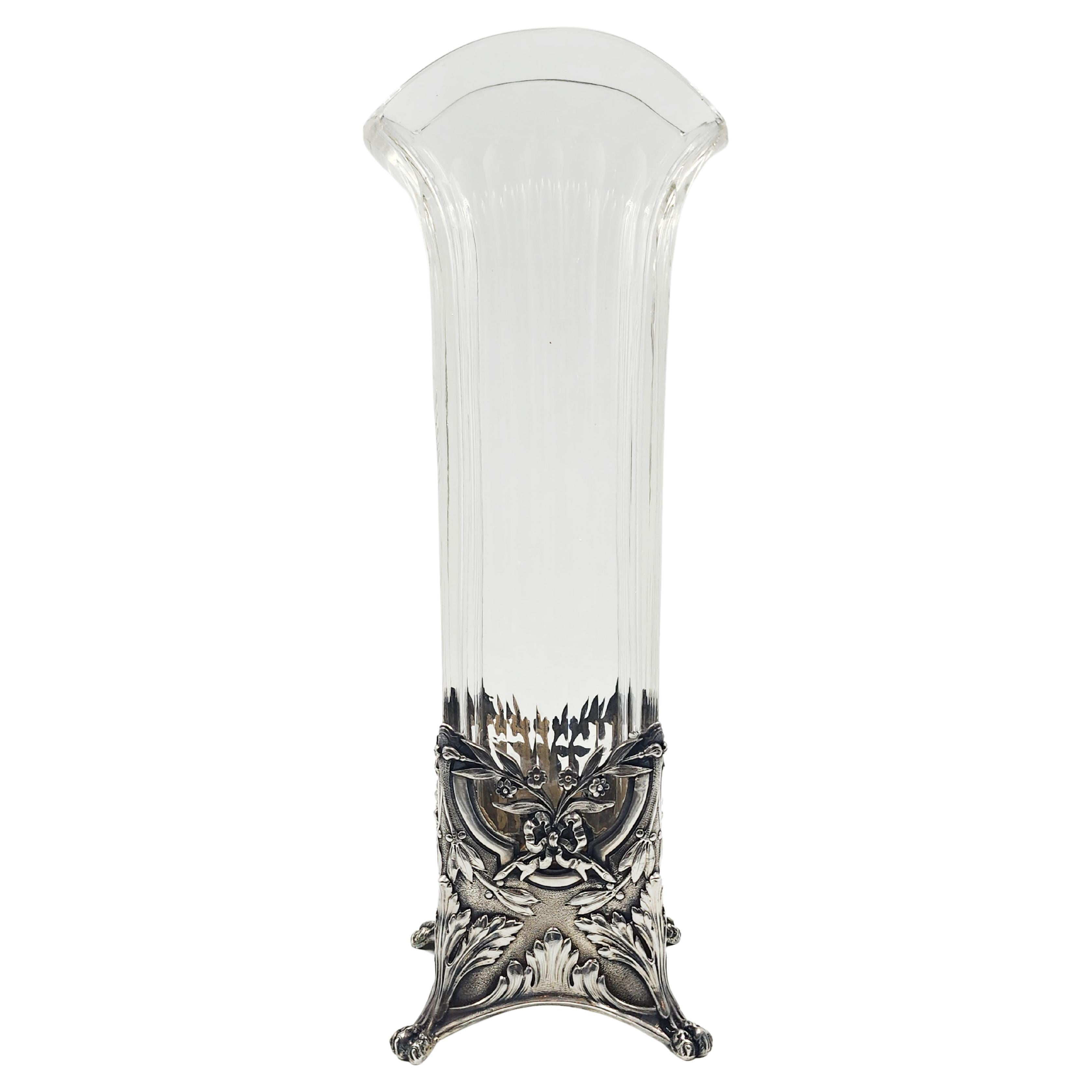 French Silver Art Nouveau Vase