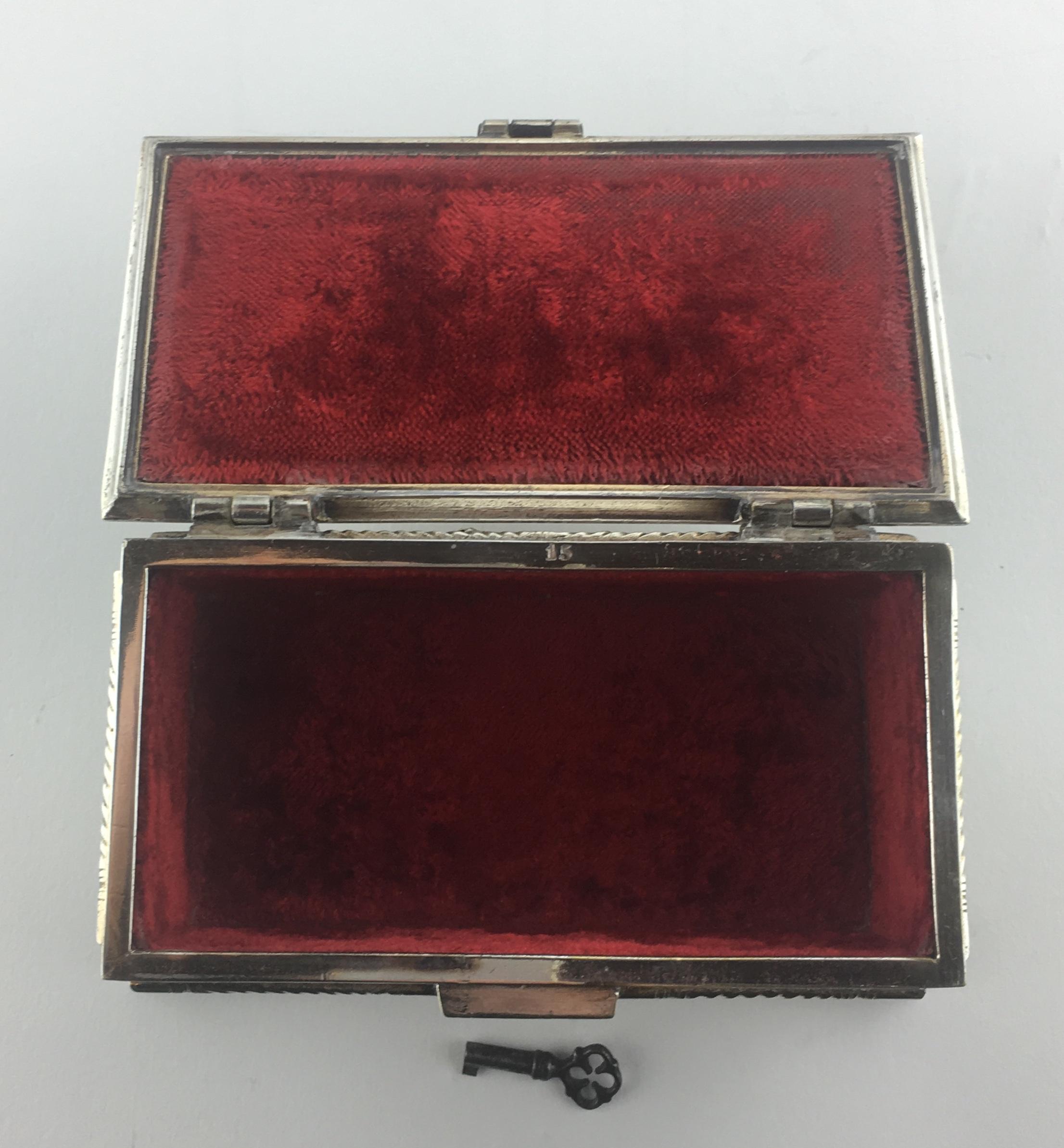 19th Century French Medieval Style Sterling Silver Jewelry Box, circa 1880 For Sale
