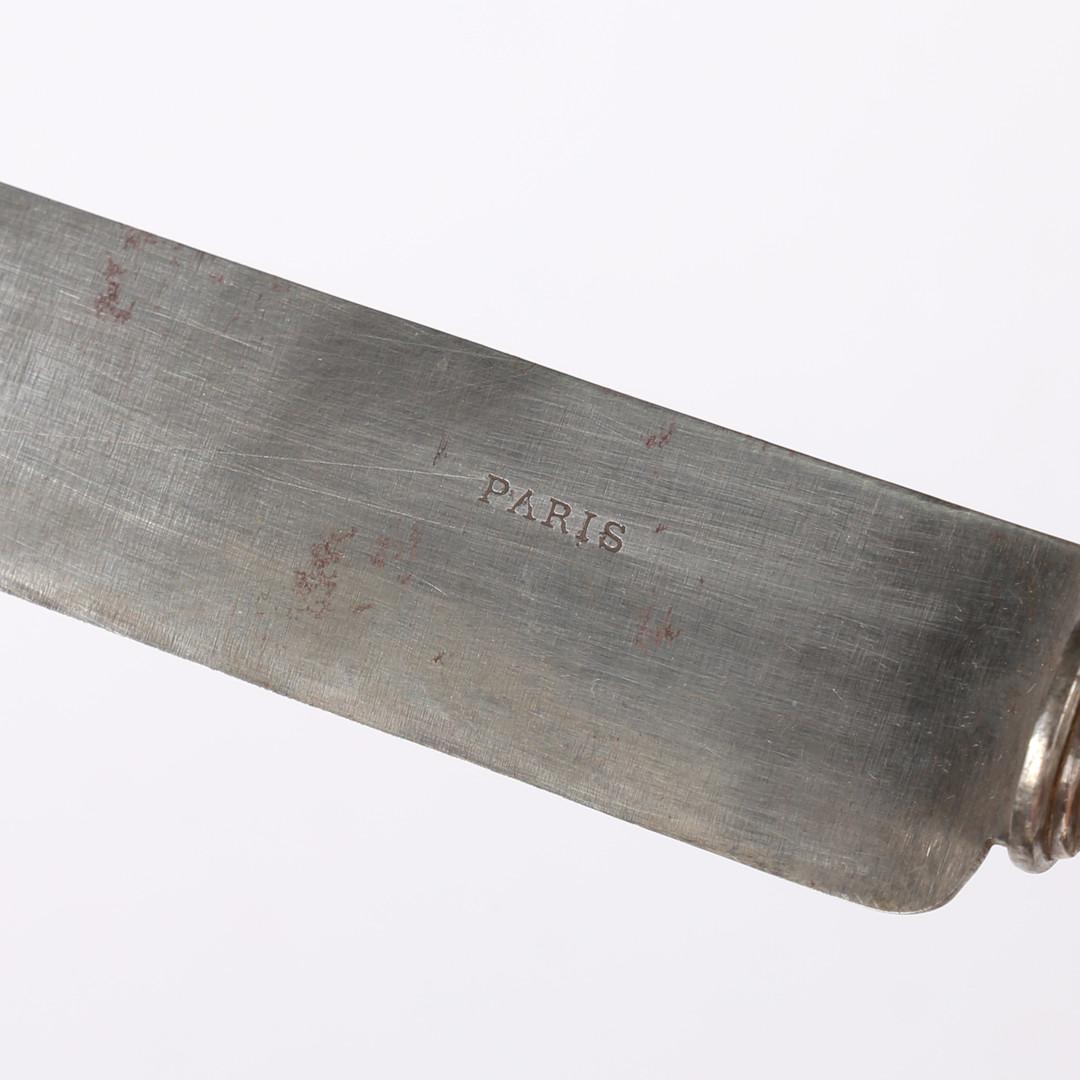 Sculpté FRENCH SILVER Carving Knife Exclusive Royal Cutlery Sterling Silver Fork & Knife en vente