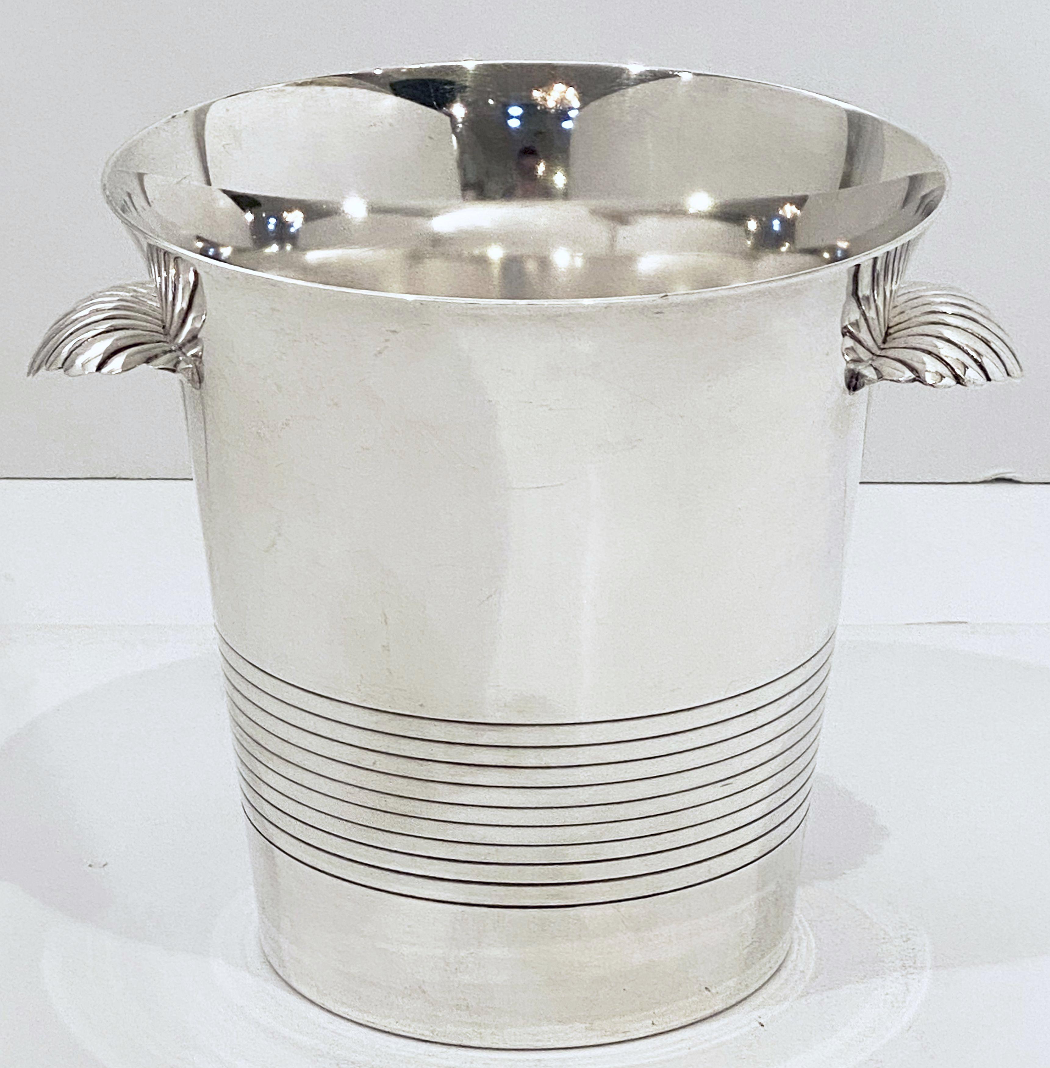 Metal French Silver Champagne or Wine Cooler or Ice Bucket
