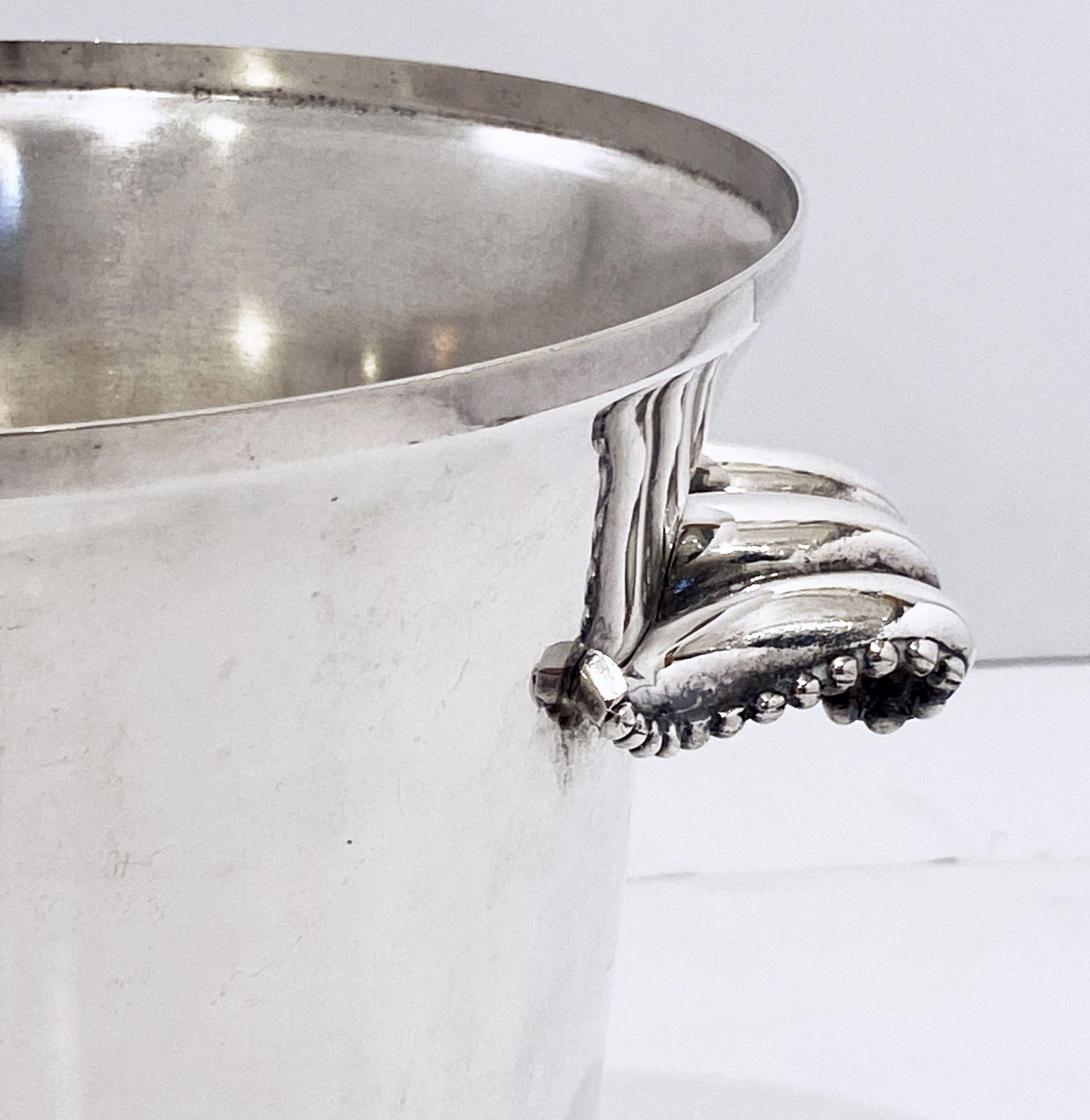 Metal French Silver Champagne or Wine Cooler or Ice Bucket