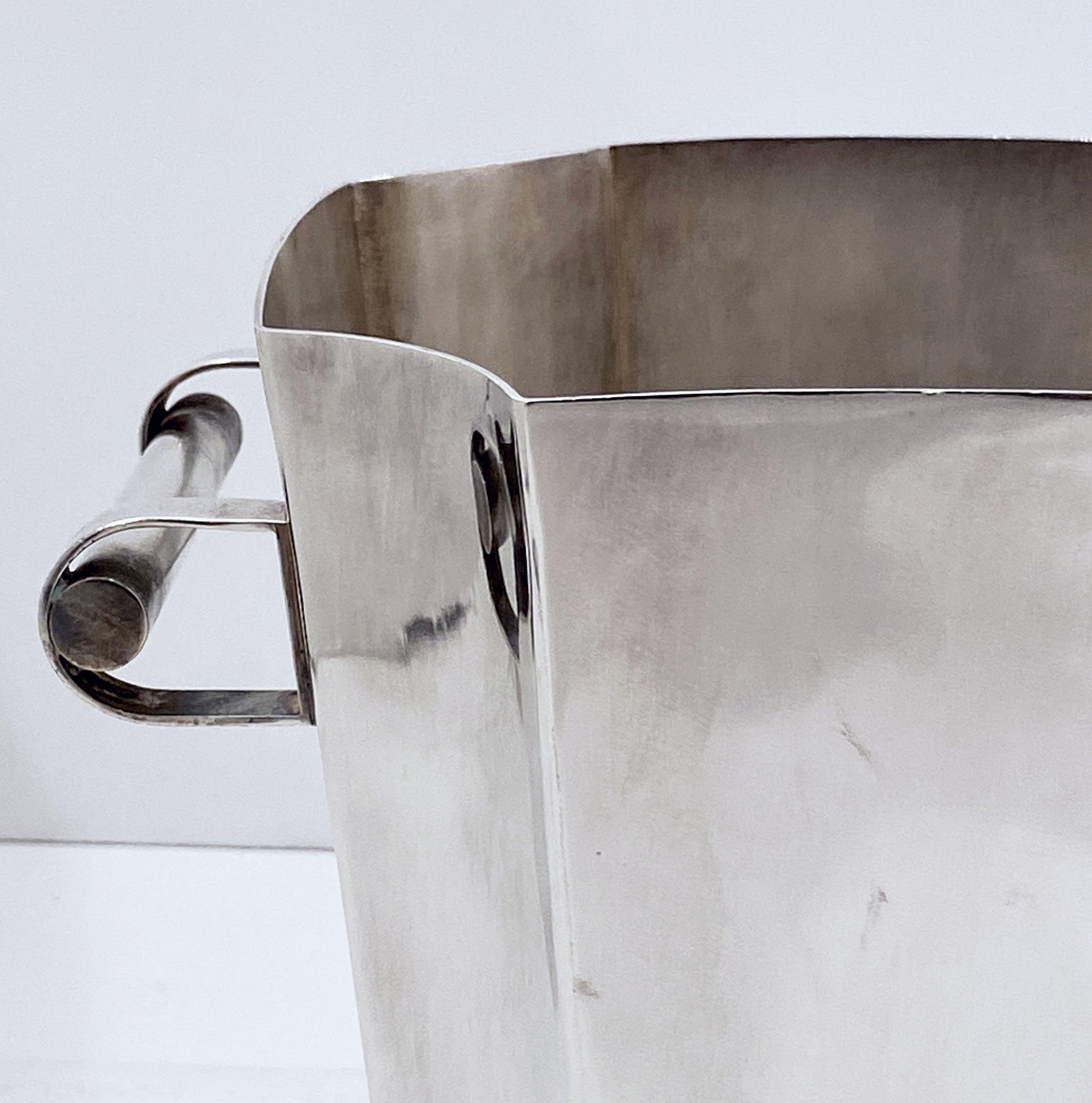 French Silver Champagne or Wine Cooler or Ice Bucket in the Art Deco Style 5