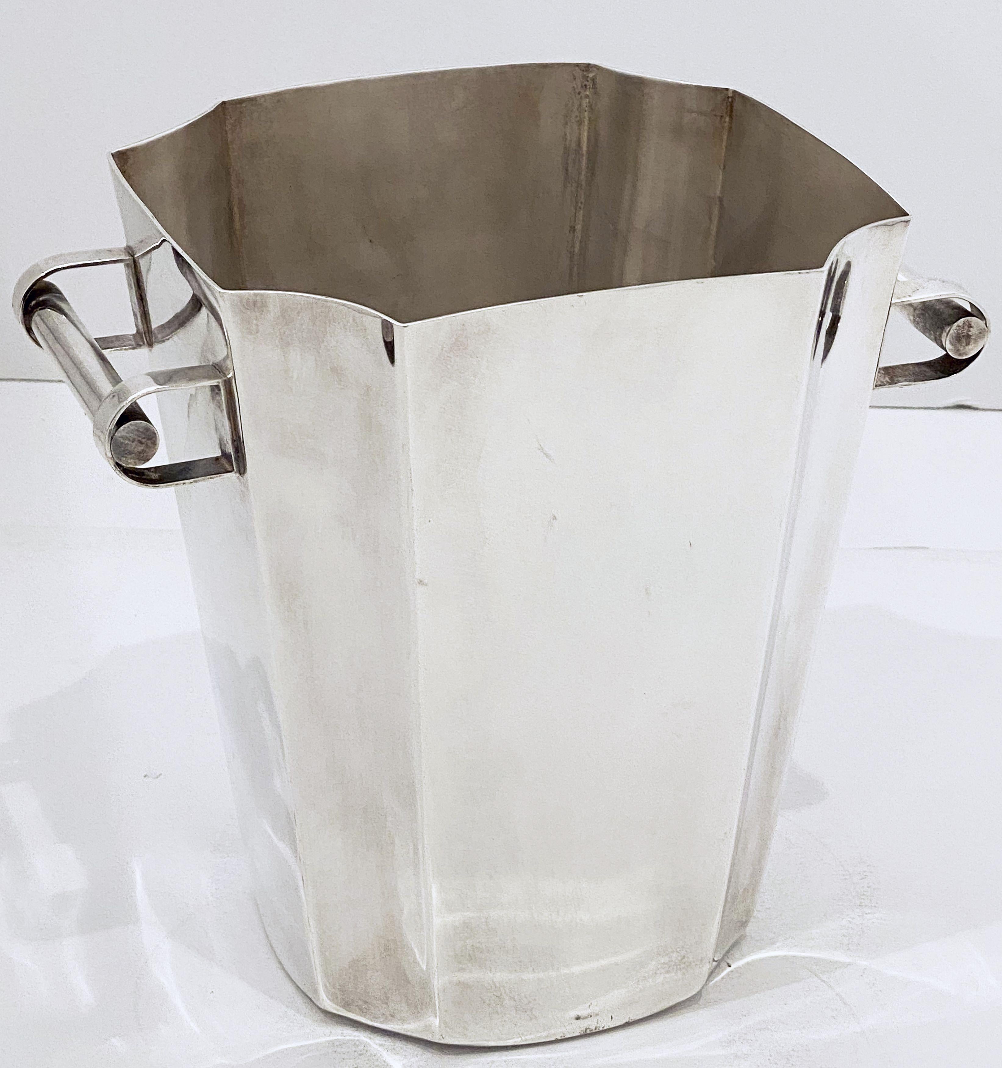 French Silver Champagne or Wine Cooler or Ice Bucket in the Art Deco Style 10