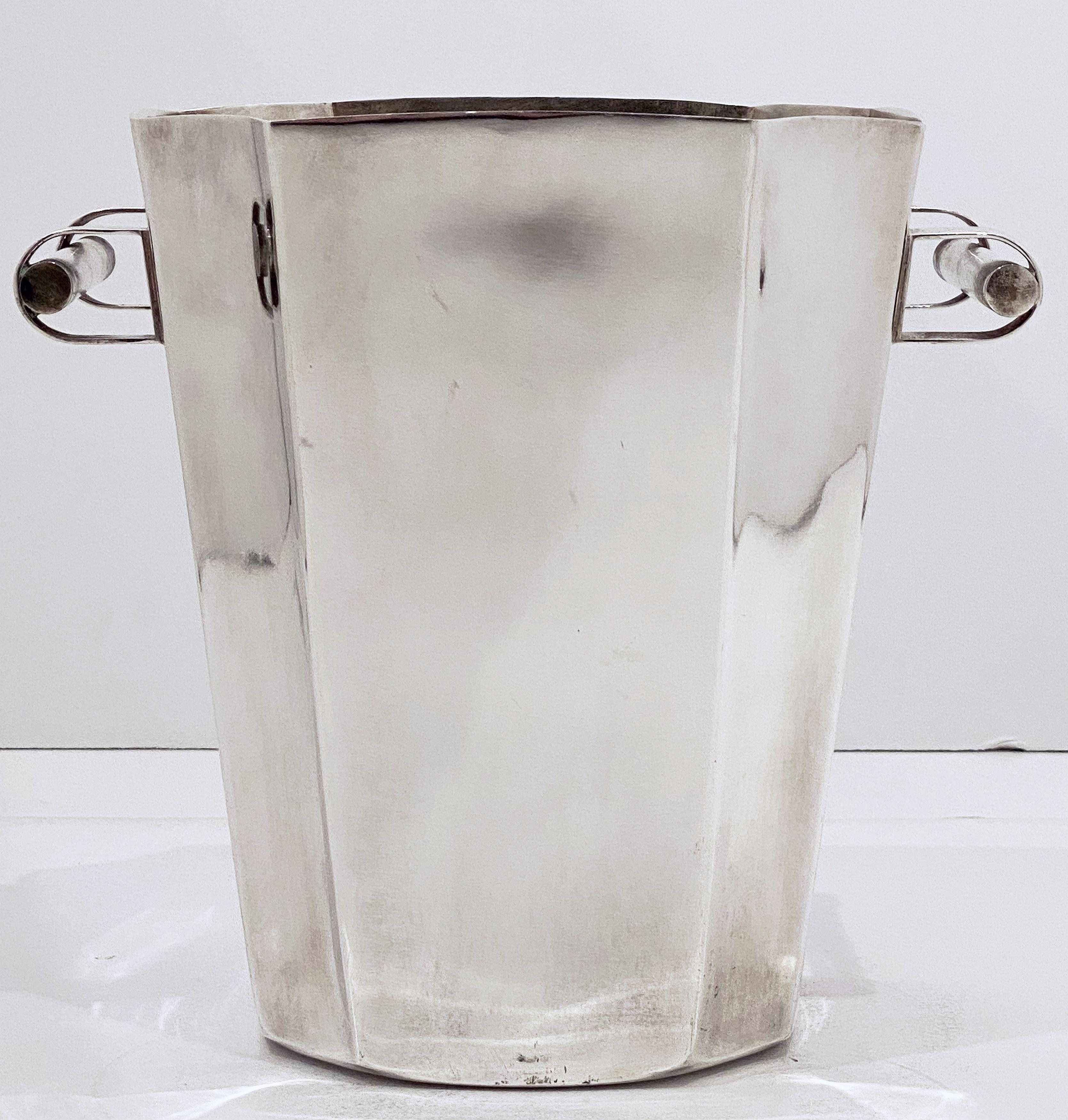 20th Century French Silver Champagne or Wine Cooler or Ice Bucket in the Art Deco Style