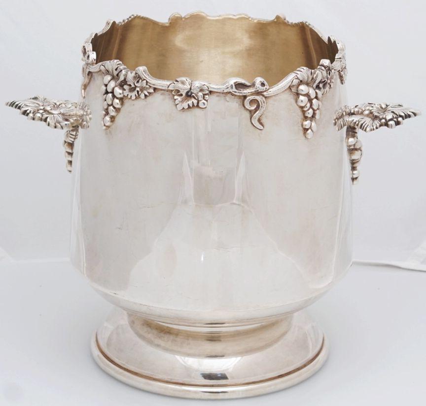 French Silver Champagne or Wine Cooler with Grape Motif For Sale 6