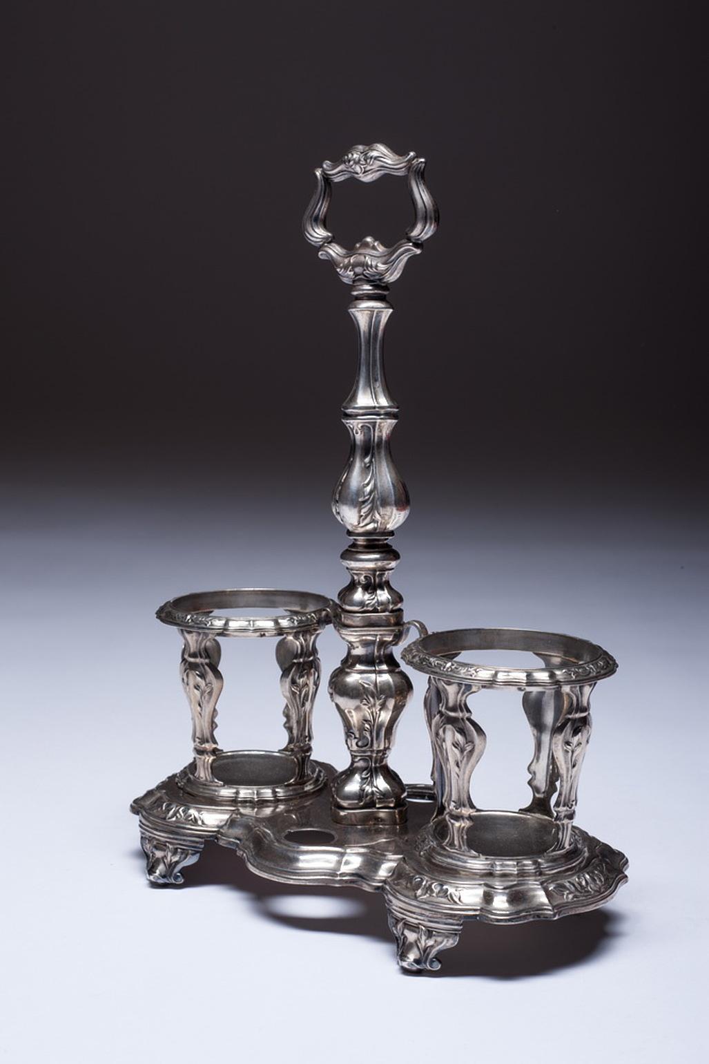 Neoclassical French Silver Cruet Stand 19th Century Paris For Sale