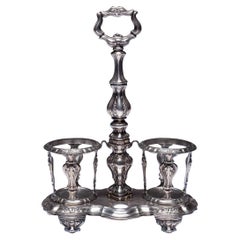 French Silver Cruet Stand 19th Century Paris