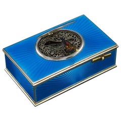 French Silver-Gilt and Enamel Bird Automaton Box, circa 1910