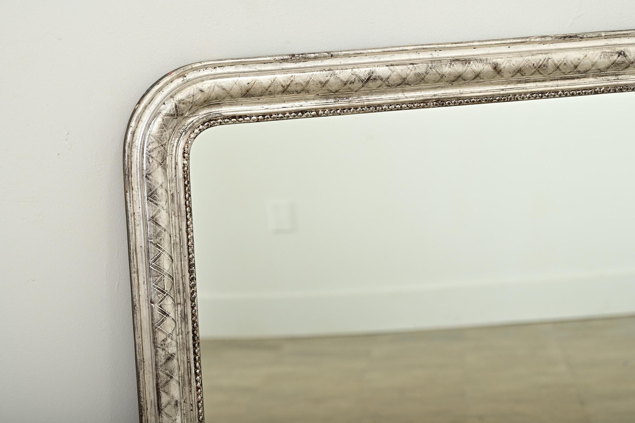 Francese Specchio da camino francese in argento dorato Louis Philippe in vendita