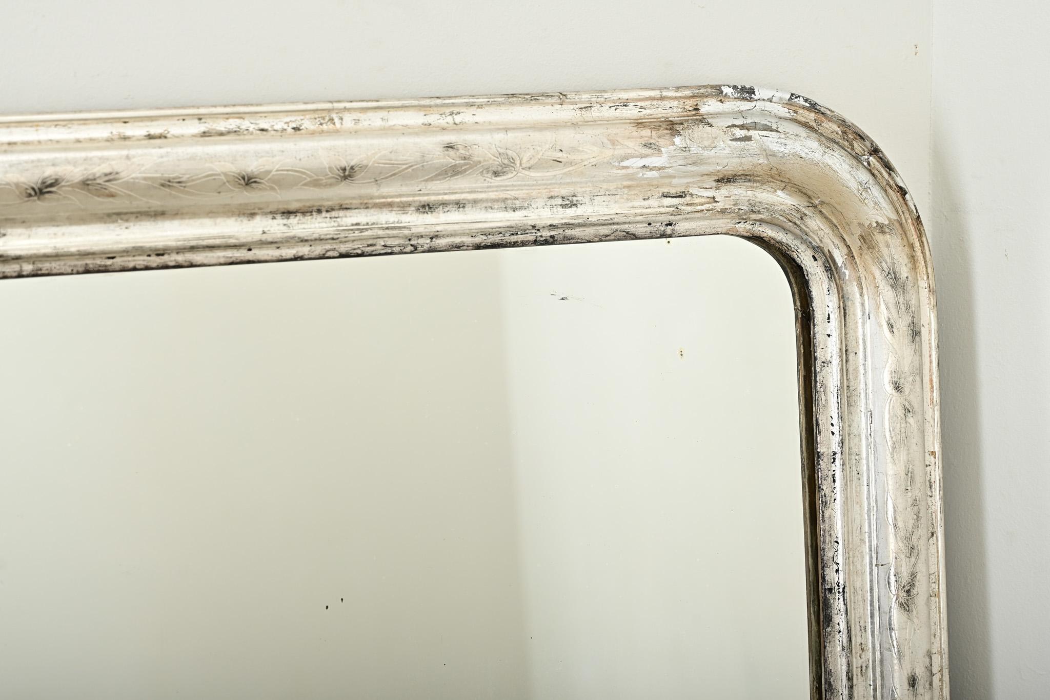 Argento Specchio da camino francese in argento dorato Louis Philippe in vendita