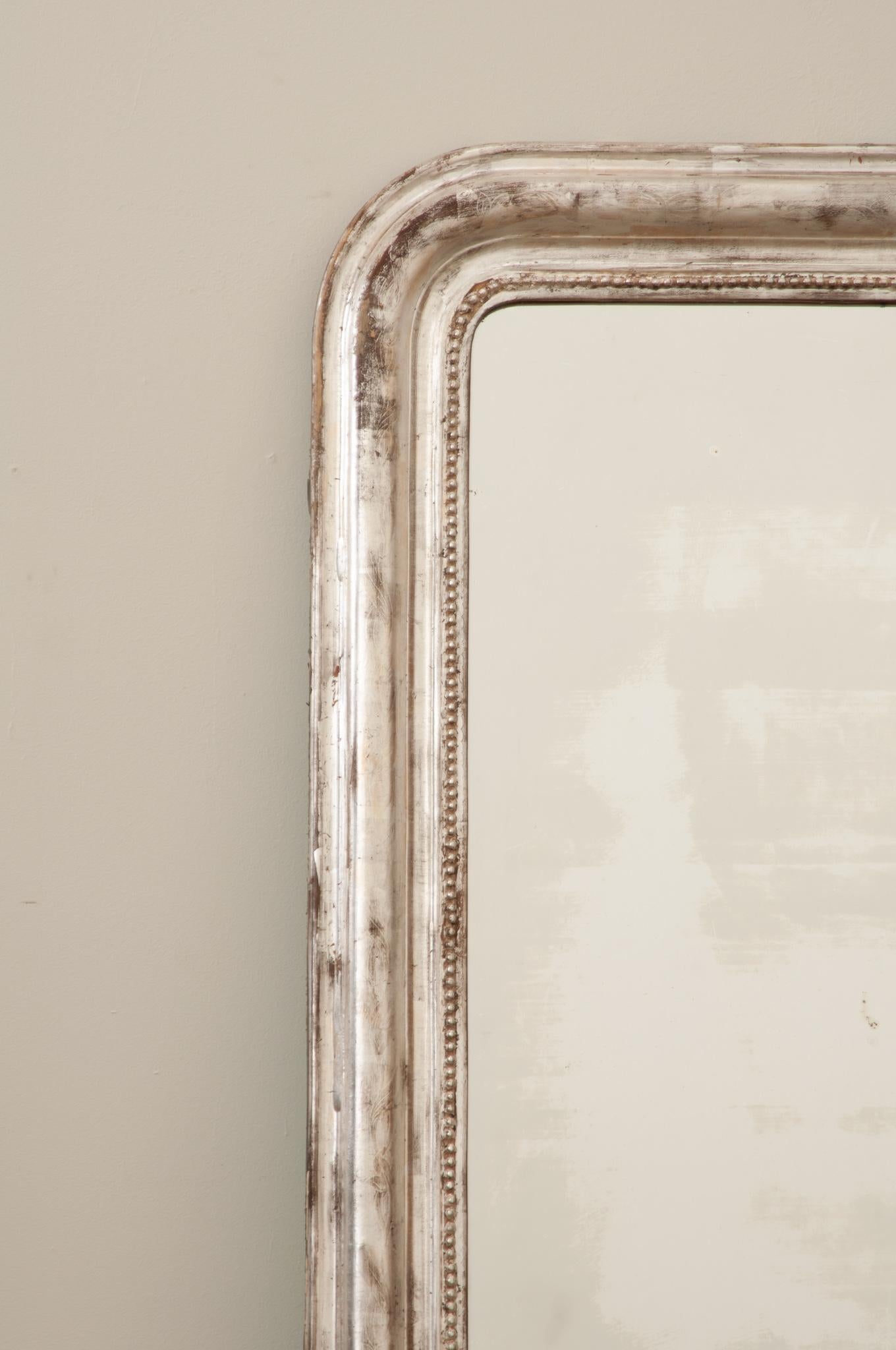 Hand-Carved French Silver Gilt Louis Philippe Mirror