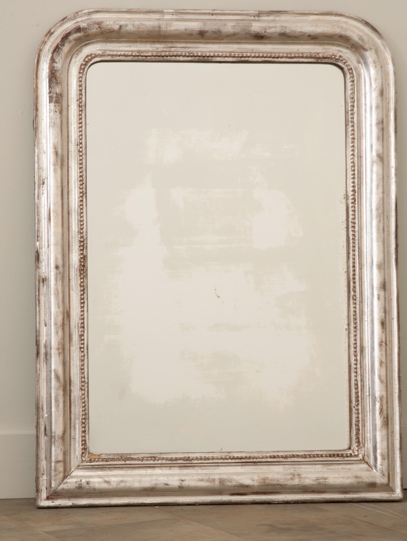 French Silver Gilt Louis Philippe Mirror In Good Condition In Baton Rouge, LA
