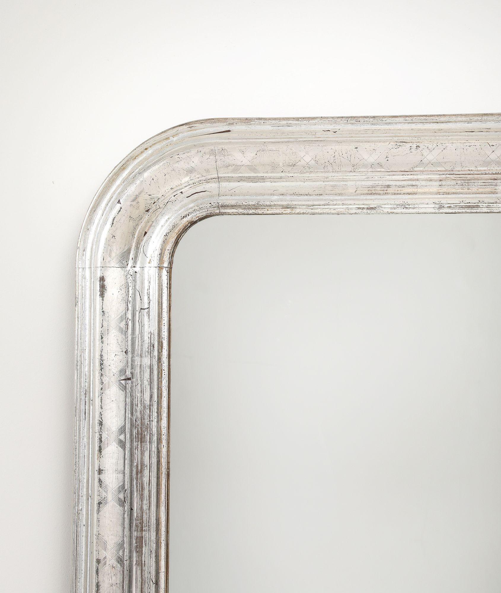 Französisch Silber vergoldet Louis Philippe Spiegel, Ende 19. im Angebot 8