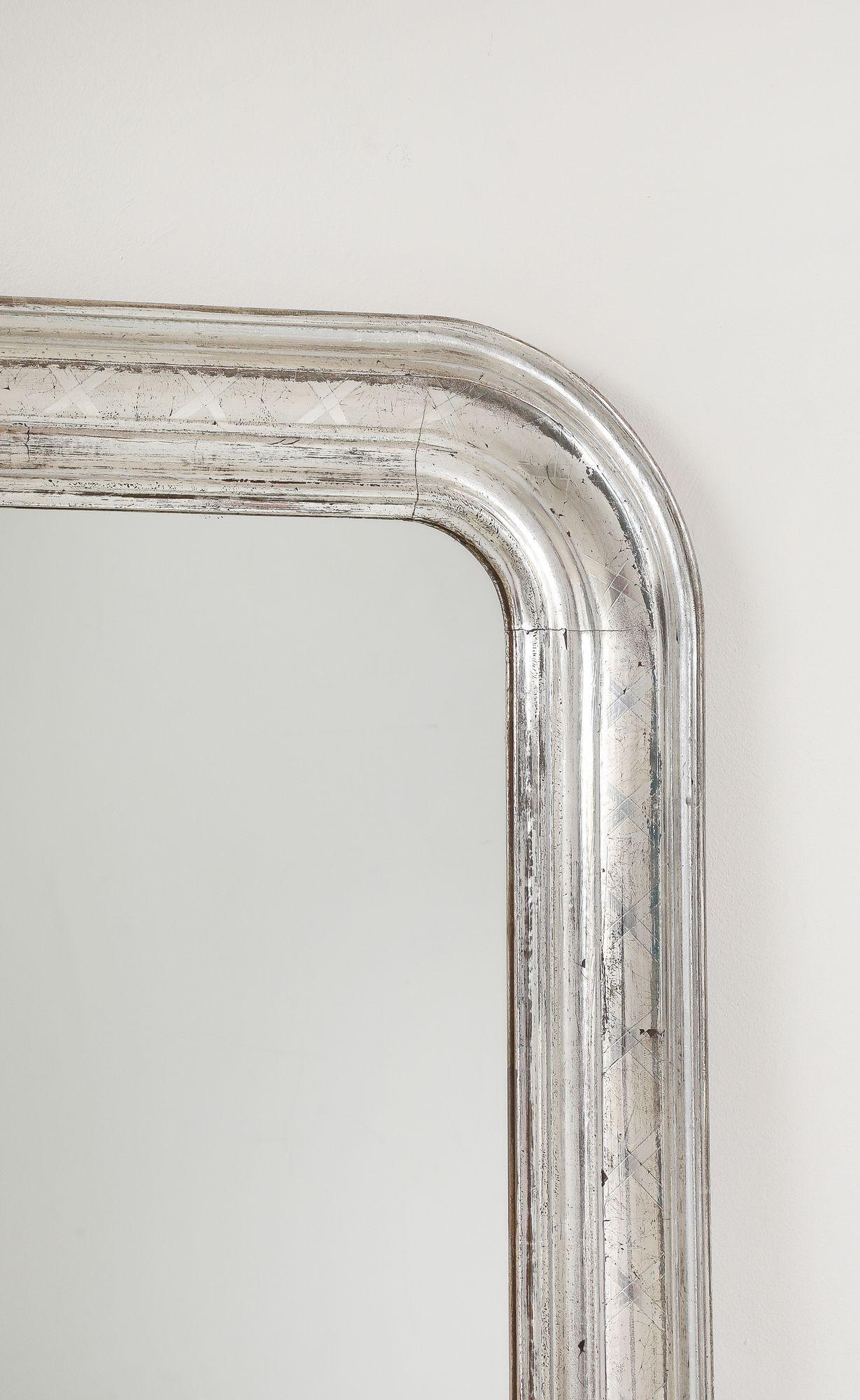 Französisch Silber vergoldet Louis Philippe Spiegel, Ende 19. im Zustand „Gut“ im Angebot in South Salem, NY