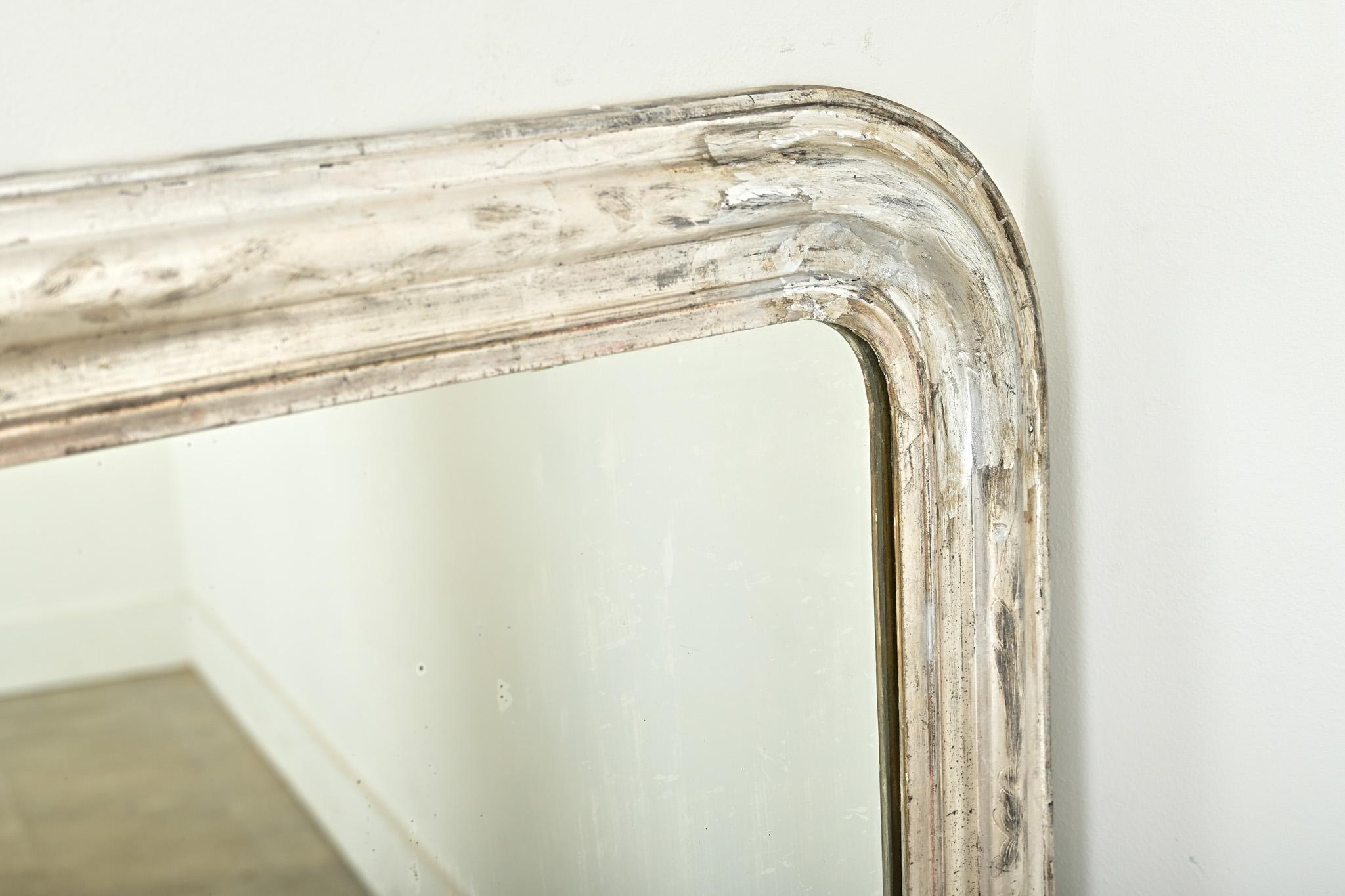 XIX secolo Specchio francese d'argento dorato Louis Philippe Petit in vendita