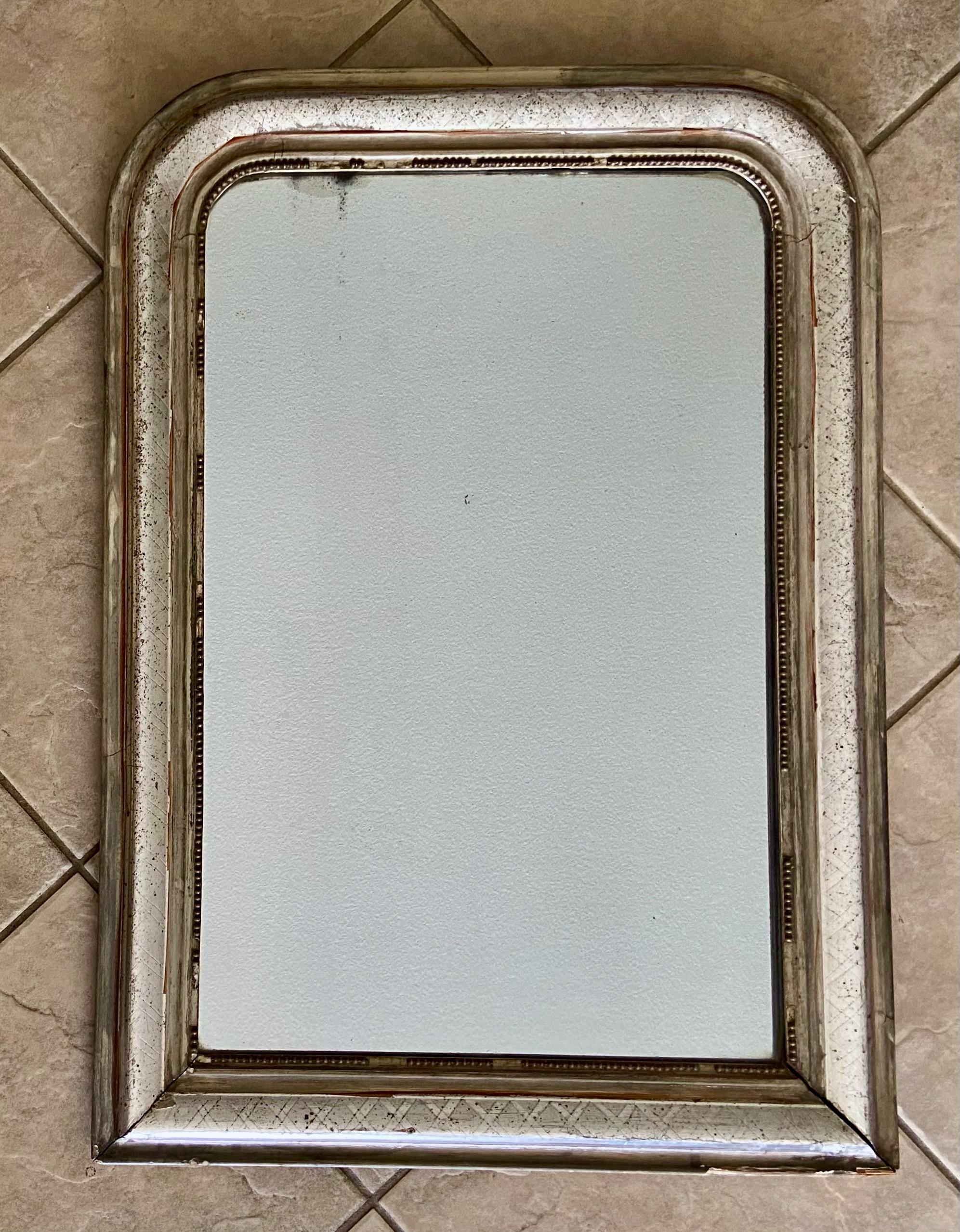 French Silver Gilt Louis Philippe Wall Mirror 15