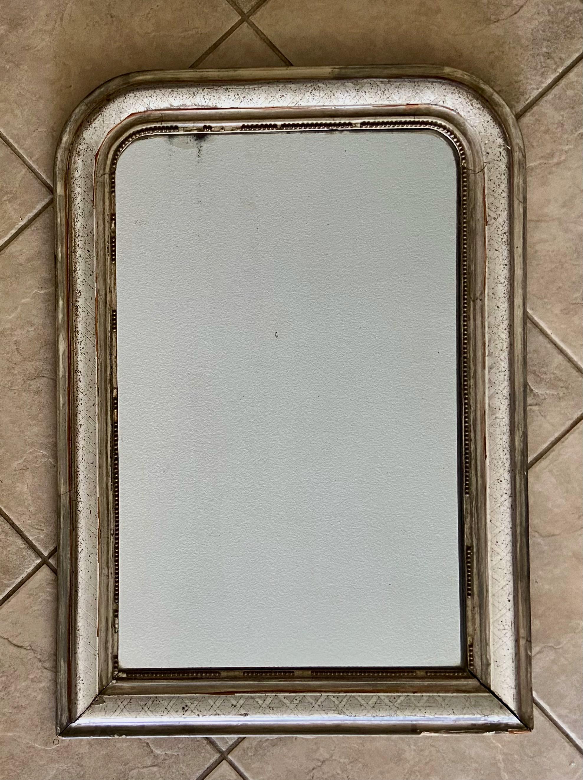 French Silver Gilt Louis Philippe Wall Mirror In Fair Condition In Palm Springs, CA