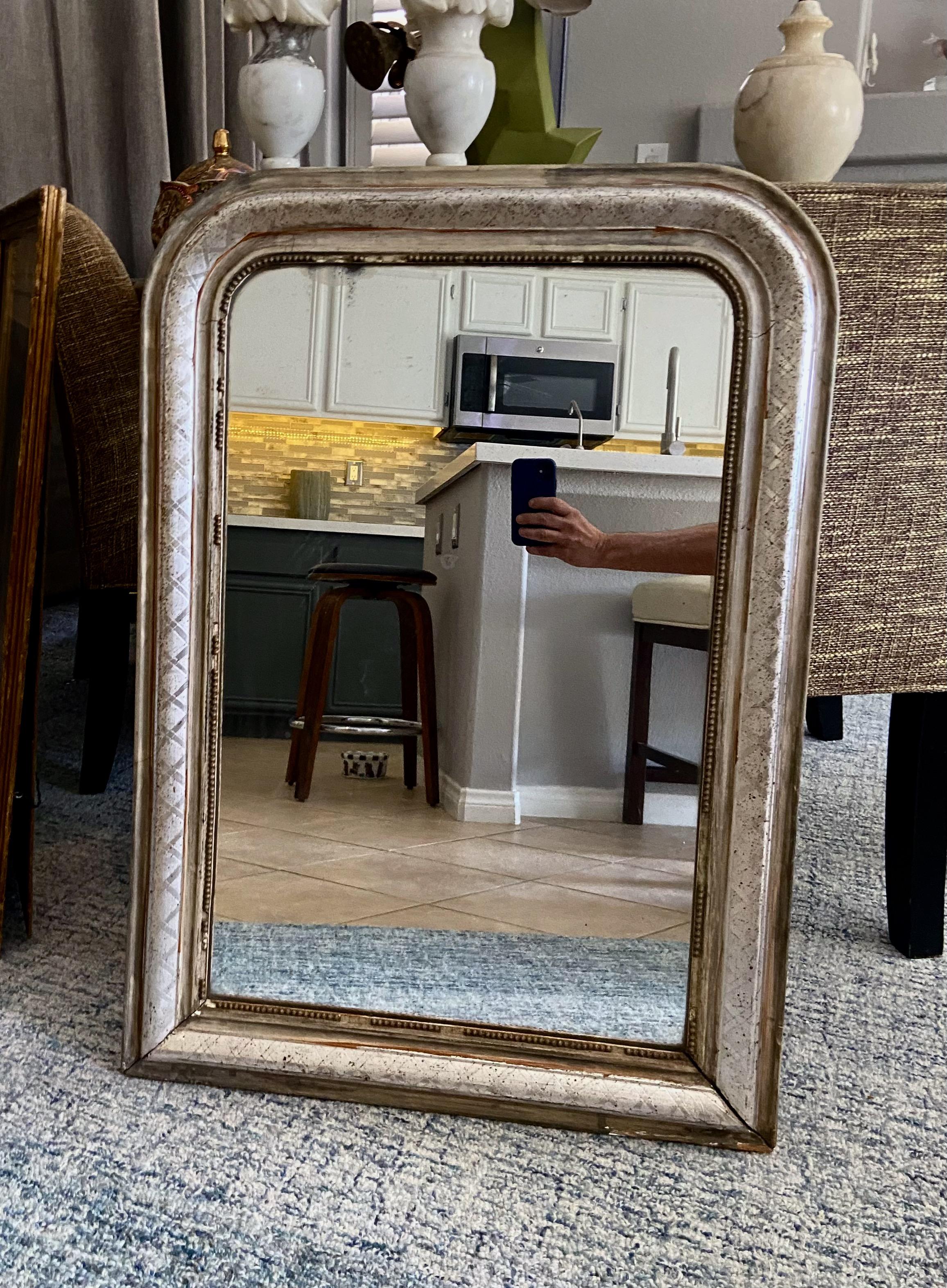 Late 19th Century French Silver Gilt Louis Philippe Wall Mirror