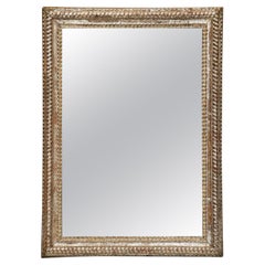 French Silver Gilt Rectangular Mirror with Ripple Edge Frame (H 34 x W 24 5/8)