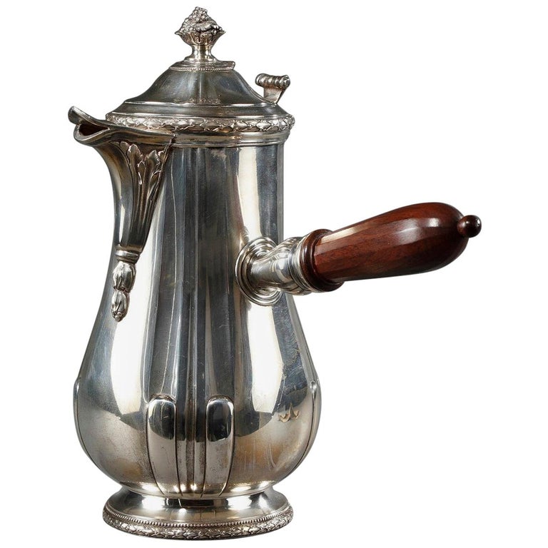 French Silver Hot Chocolate Pot by JeanEmile Puiforcat at 1stDibs