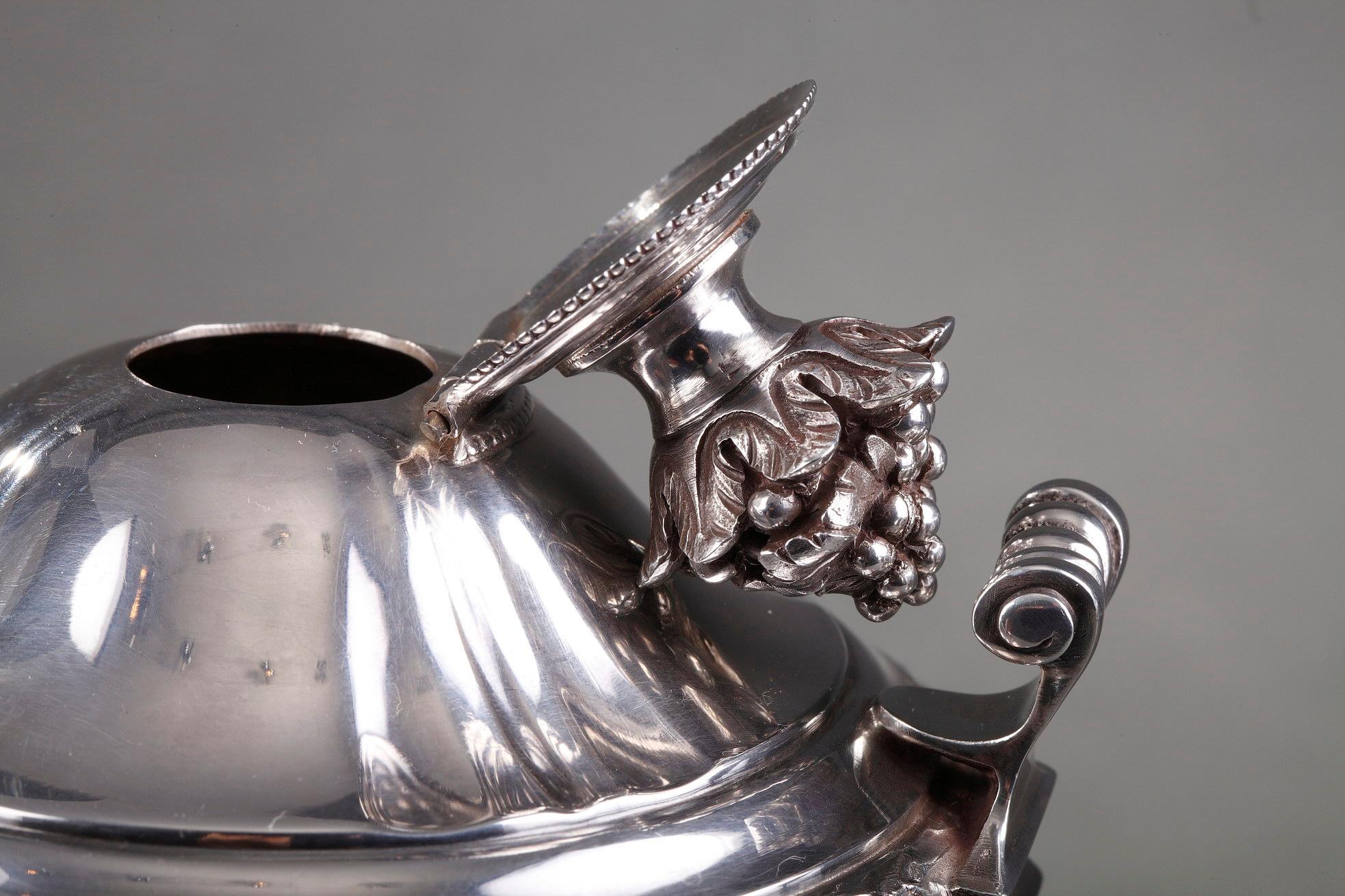 French Silver Hot Chocolate Pot or Coffee Pot, Puiforcat For Sale 5