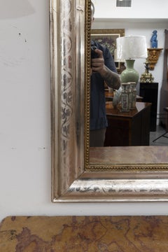 French Silver Leaf Louis Philippe Wall Mirror