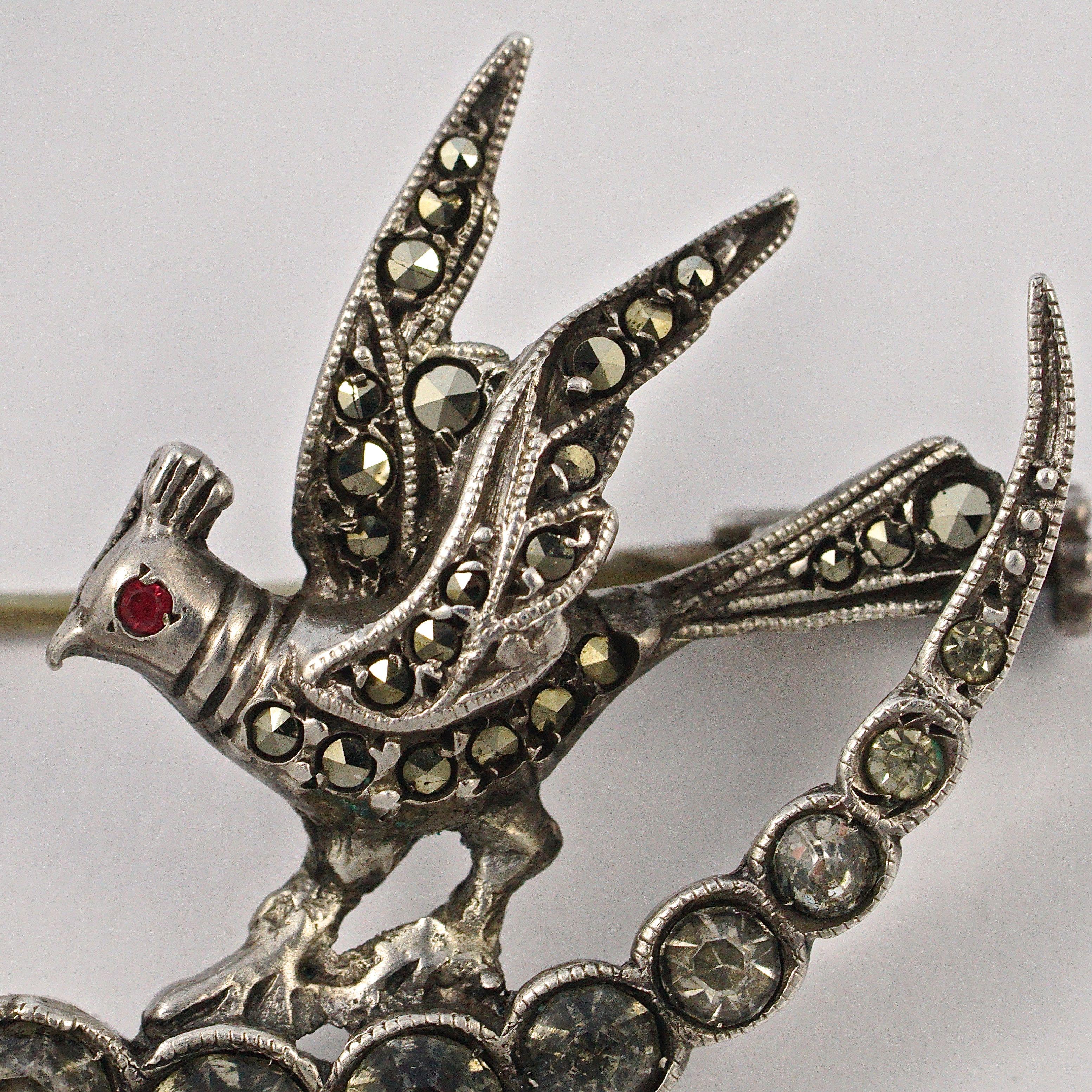 marcasite bird brooch