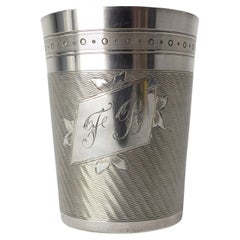 French Silver Metal Goblet, Initial Letters F B, circa 1900