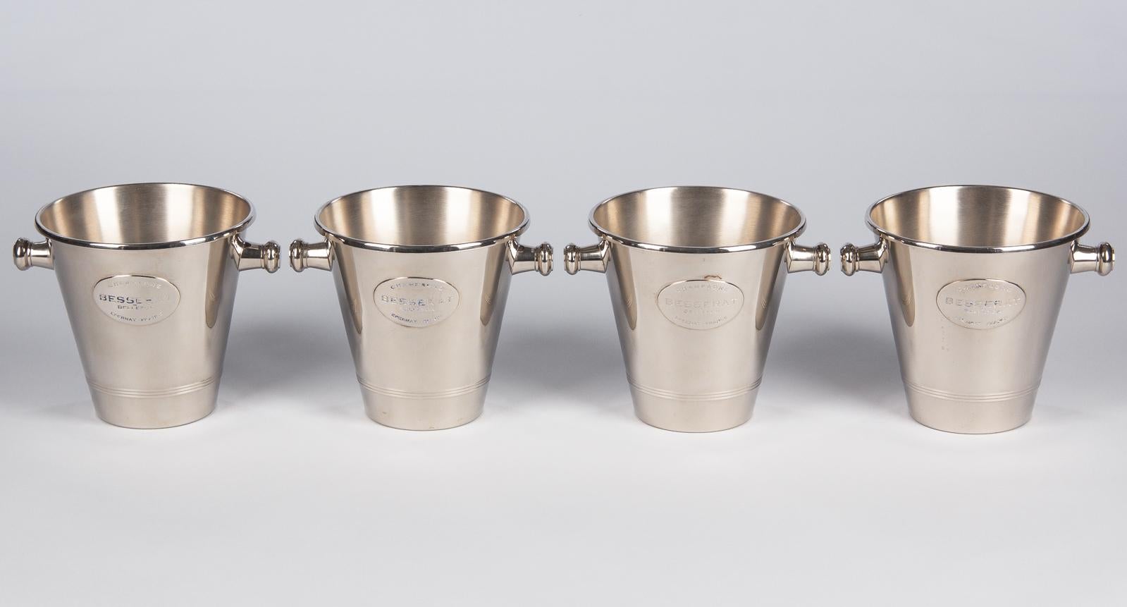 French Silver Metal Ice Bucket for Champagne Besserat, 1970s 10