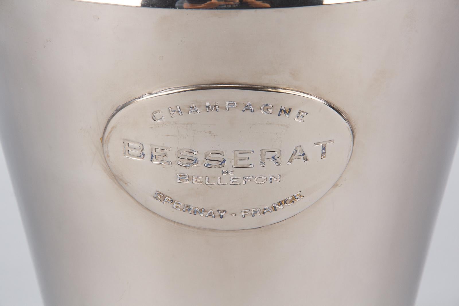 Late 20th Century French Silver Metal Ice Bucket for Champagne Besserat, 1970s
