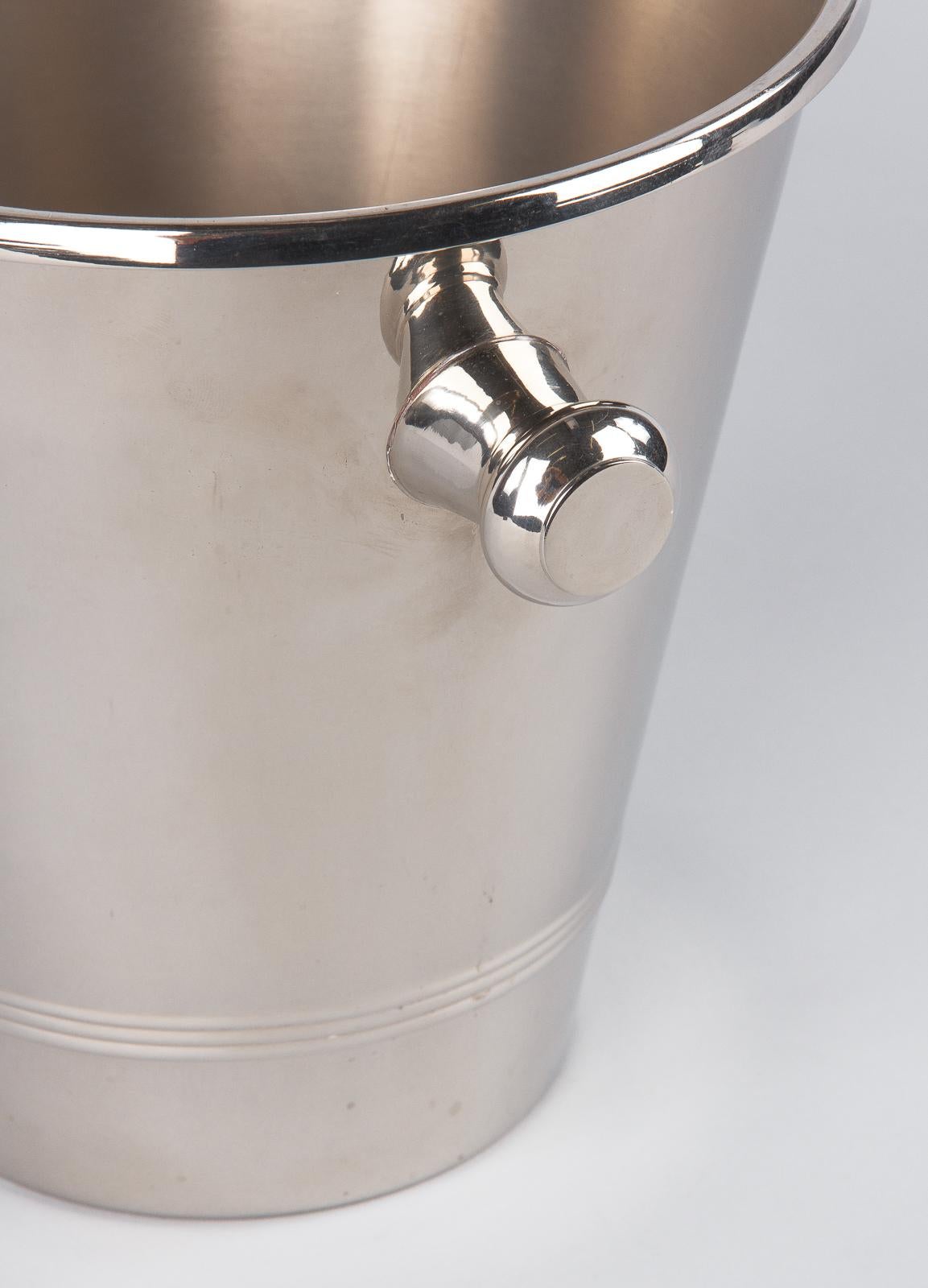 French Silver Metal Ice Bucket for Champagne Besserat, 1970s 1